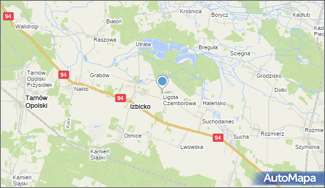 mapa Ligota Czamborowa, Ligota Czamborowa na mapie Targeo